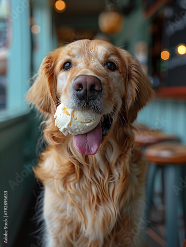 golden retriever puppy eati...