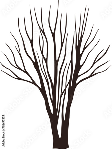Tree silhouette for the landscape design. Entourage design. Vector illustration.