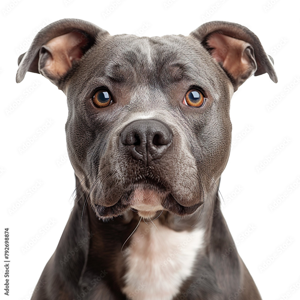 Pit bull terrier isolated on transparent background
