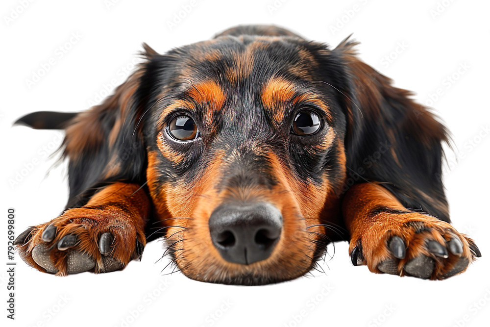 Dachshund Teckel isolated on transparent background