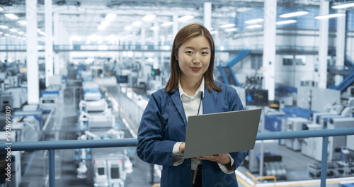Portrait of a Beatiful Electronics Manufacture Engineer Smiling, Looking at Camera. Young Japanese Female Using Laptop Computer for Online Research, Monitoring Artificial Intelligence Systems Free Download Portrait of a Beatiful Electronics Manufacture Engineer Smiling, Looking at Camera. Young Japanese Female Using Laptop Computer for Online Research, Monitoring Artificial Intelligence Systems - GFXLoad