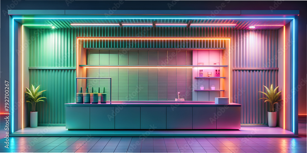 Wallpaper, window, shop, neon light, generation, style, design, 3D Wallpaper, window, shop, neon light, generation, style, design, 3D