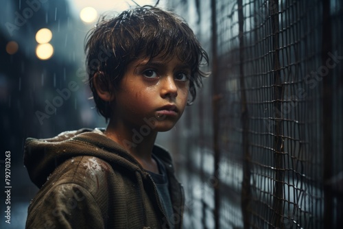 Portrait of a refugee child photo