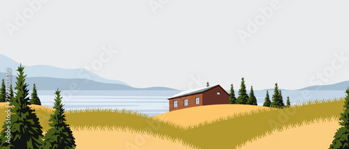 Nature background, Lac Leman banner