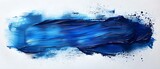 Blue abstract brushstroke texture with navy smudge on white background. Concept Abstract Art, Brushstrokes, Blue Texture, Navy Smudge, White Background