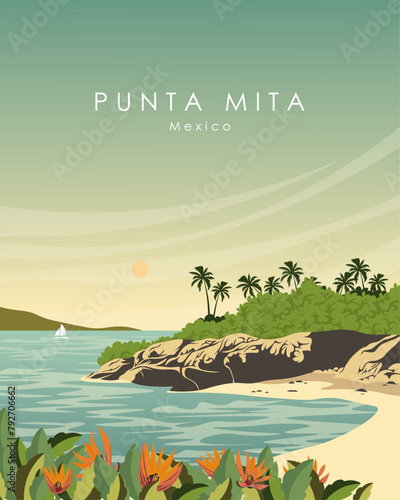 Punta Mita Mexico travel poster