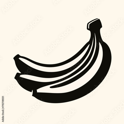 Banana silhouette vector illustration White Background
