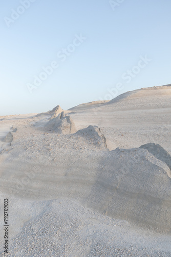 Sarakiniko characteristic landscape in Milos, Cyclades, Greece photo