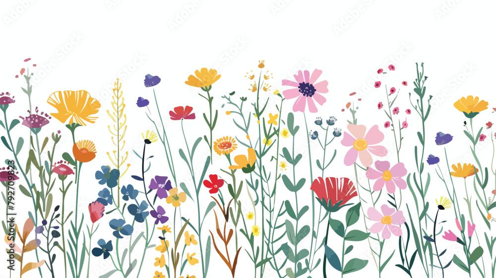 Floral card design. Beautiful summer flowers delicate