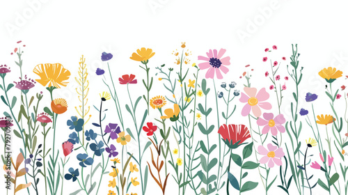 Floral card design. Beautiful summer flowers delicate © Tech