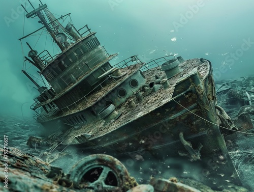 sunken ship, underwater mission to sunken ships