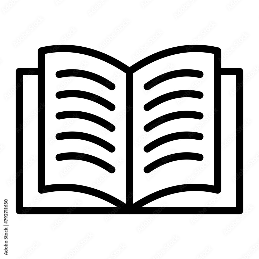 Open Book Vector Line Icon Design Open Book Vector Line Icon Design