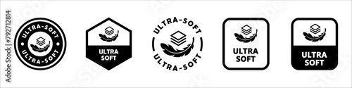 Ultra-Soft. Vector signs for product packaging labels.