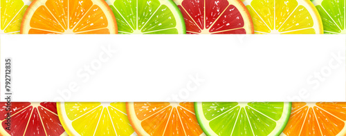 Banner with Colorful Citrus Fruits