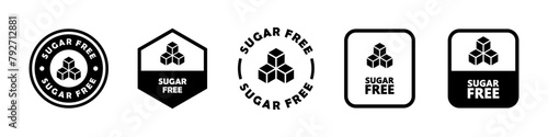 Sugar Free. Vector signs for food and drink product packaging labels.