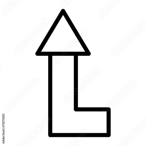 Turn Up Vector Line Icon Design