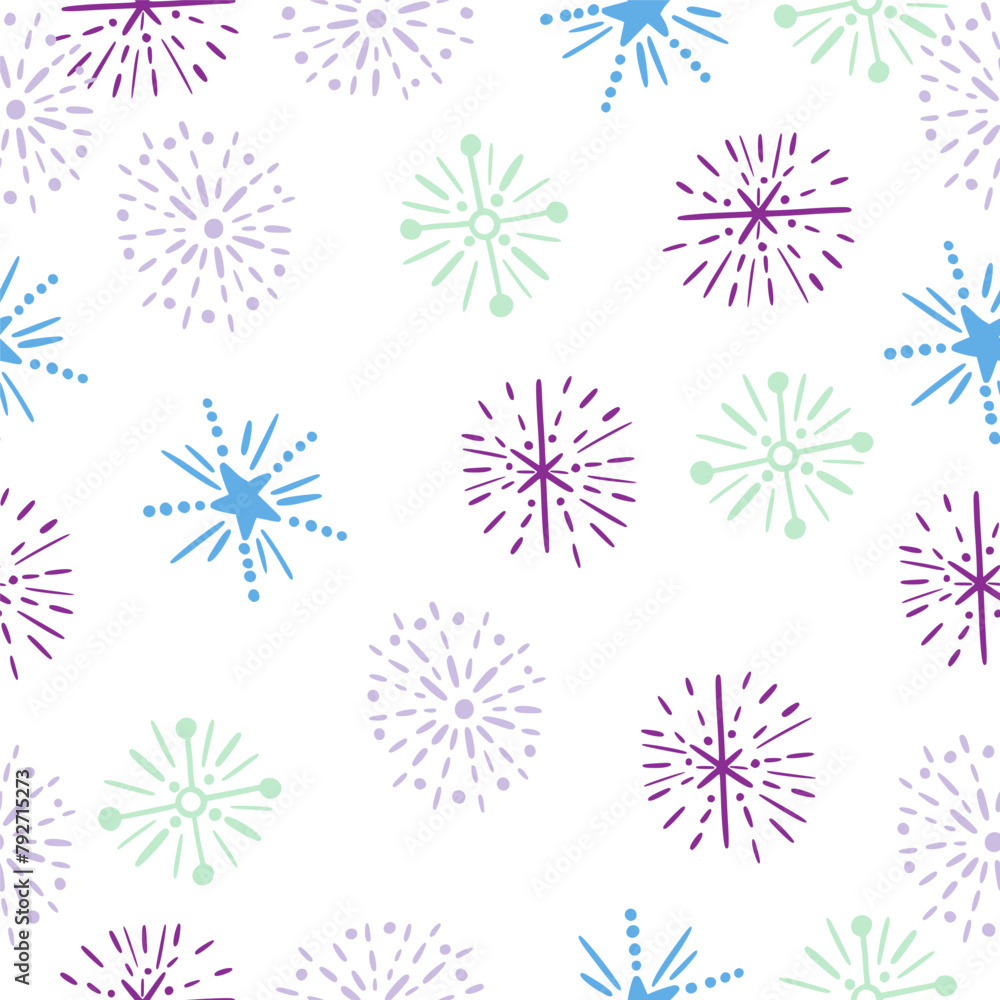 Seamless pattern. abstract stars. Doodle. Hand drawing. Explosion. Simple style