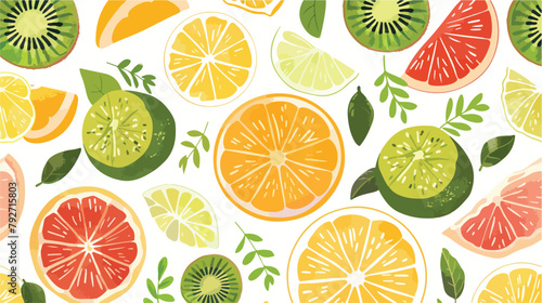 Grapefruit lime lemon kiwi and orange