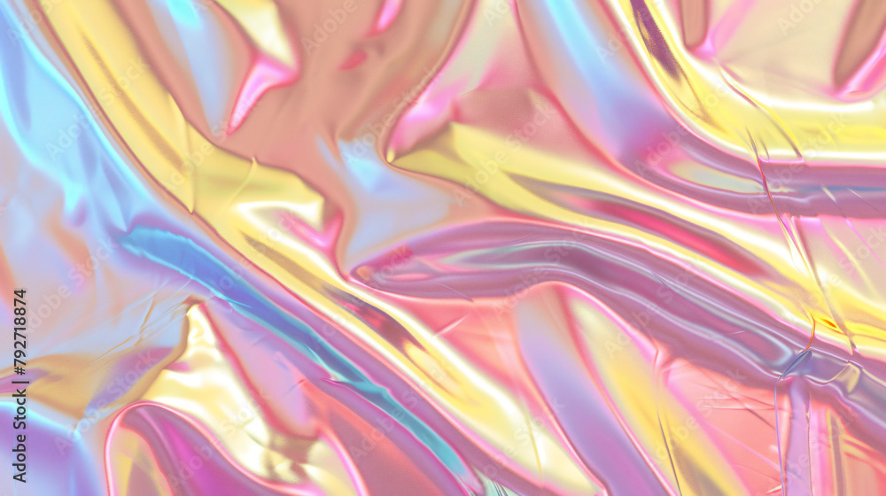 Shiny foil paper. Holographic Gold Vector Background.