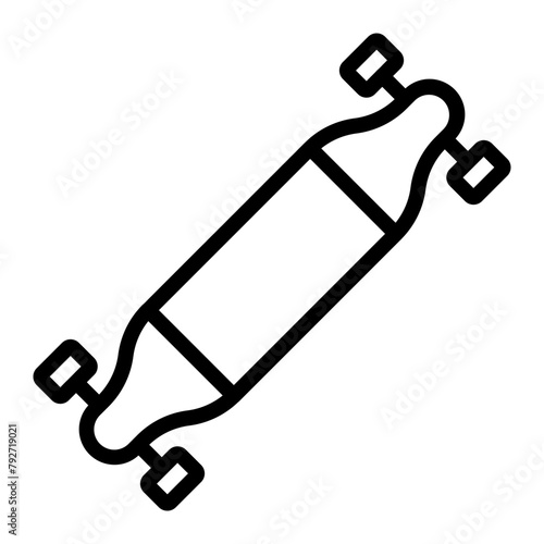 Longboard Vector Line Icon Design
