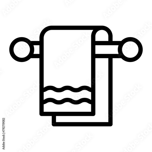 Towel Vector Line Icon Design