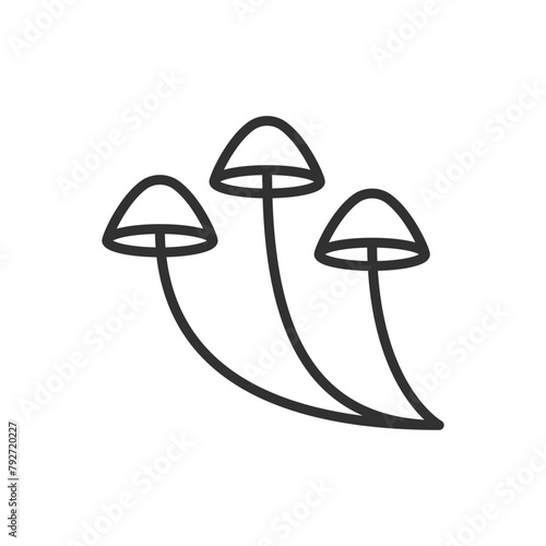 Mushrooms, linear icon. Line with editable stroke