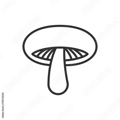 Mushroom, linear icon. Line with editable stroke