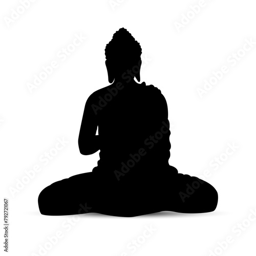 Buddha Silhouette Isolated Background. (ID: 792721067)