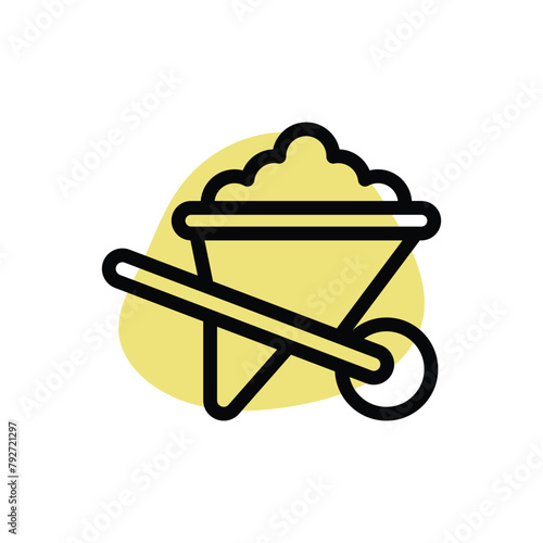 Wheelbarrow vector icon