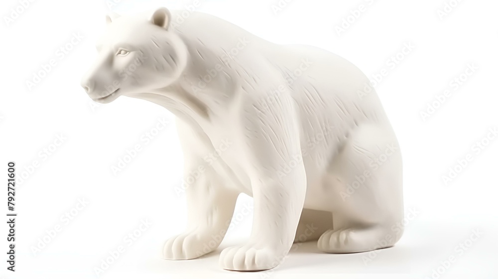 A white polar bear figurine isolated on a pure white A white polar bear figurine isolated on a pure white