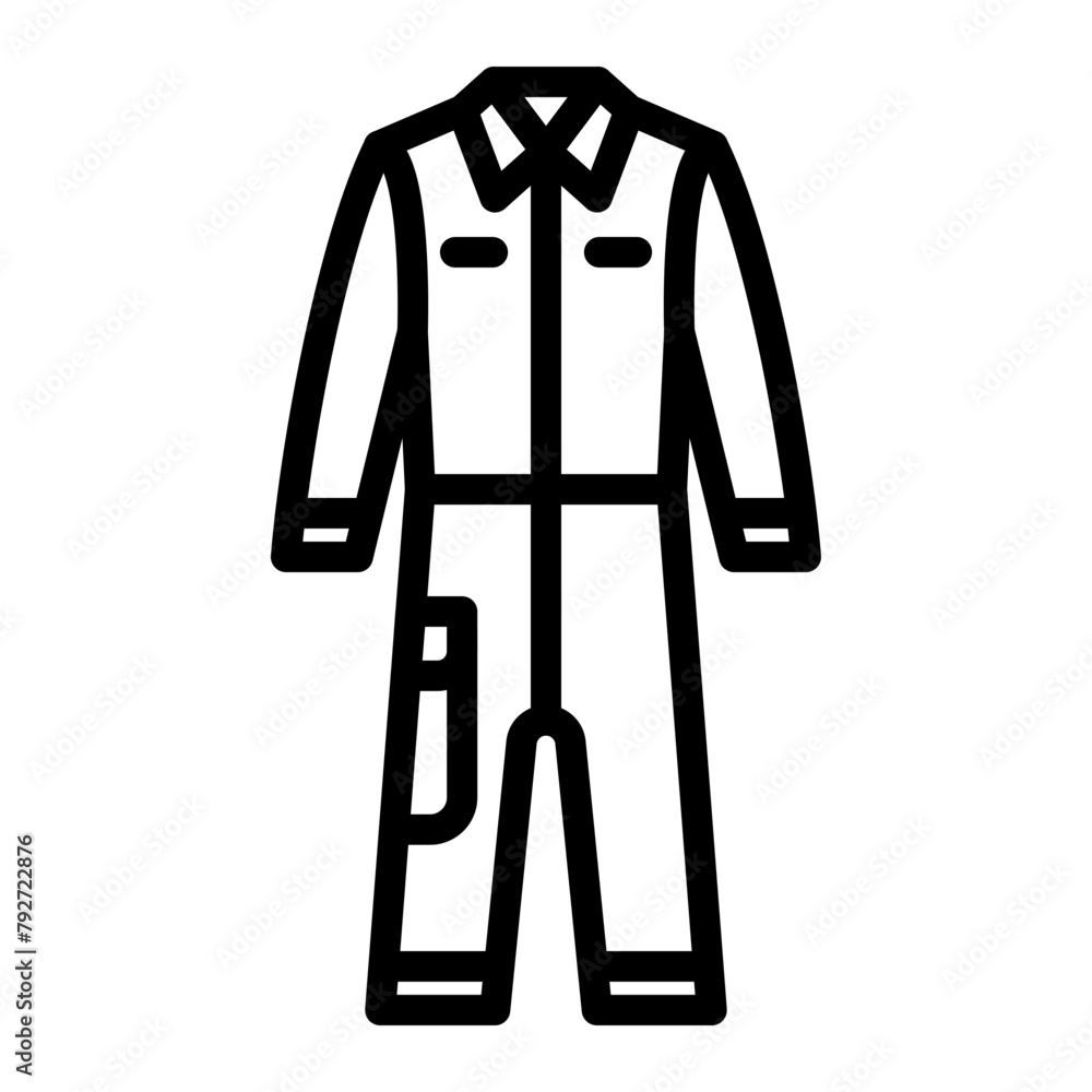 Coveralls Vector Line Icon Design Coveralls Vector Line Icon Design