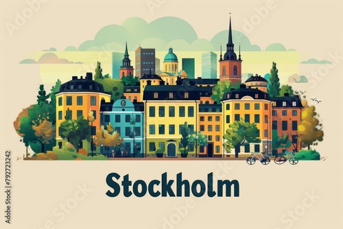 Minimalist Illustration of Stockholm

 photo