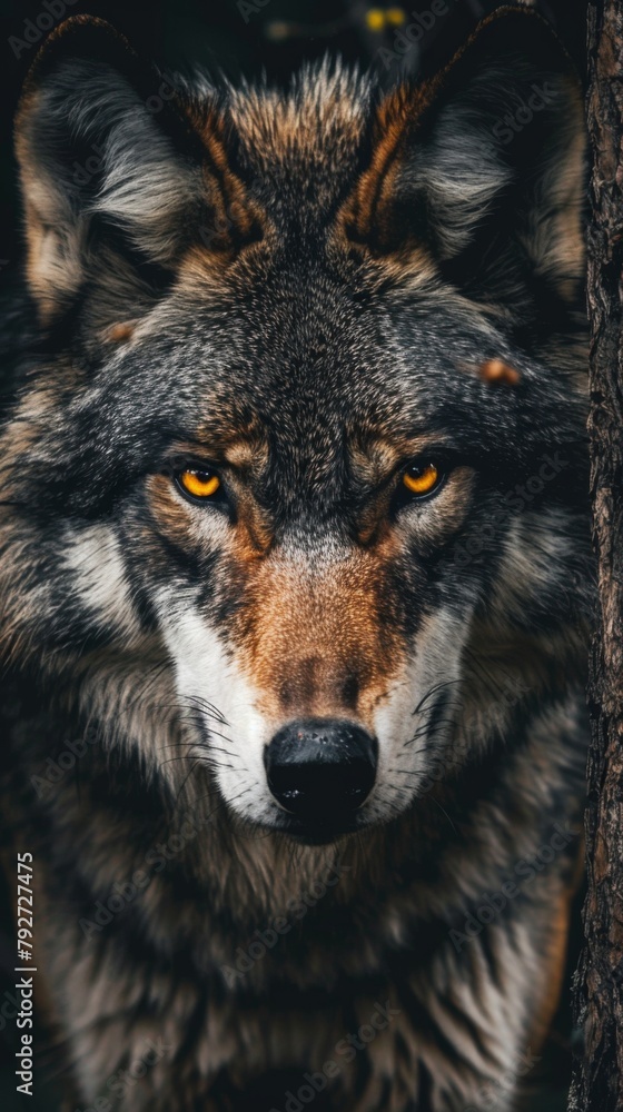 Fototapeta premium a cool amazing wolf illustration background for wallpaper in HD
