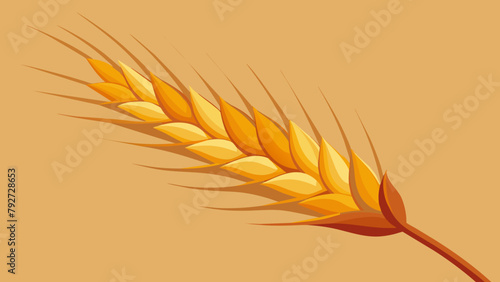 Single wheat stalk illustration against a monochrome color background
