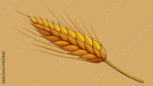 Single wheat stalk illustration against a monochrome color background