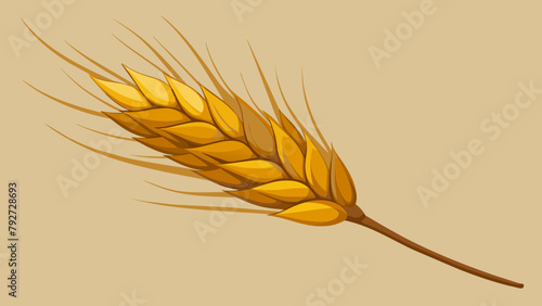 Single wheat stalk illustration against a monochrome color background