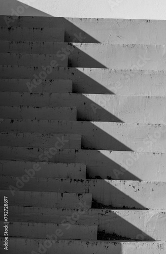Fototapeta Naklejka Na Ścianę i Meble -  Morning Ascension. Abstract Patterns on Concrete staircase.