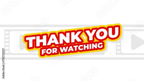 animation design greeting thank you for watching