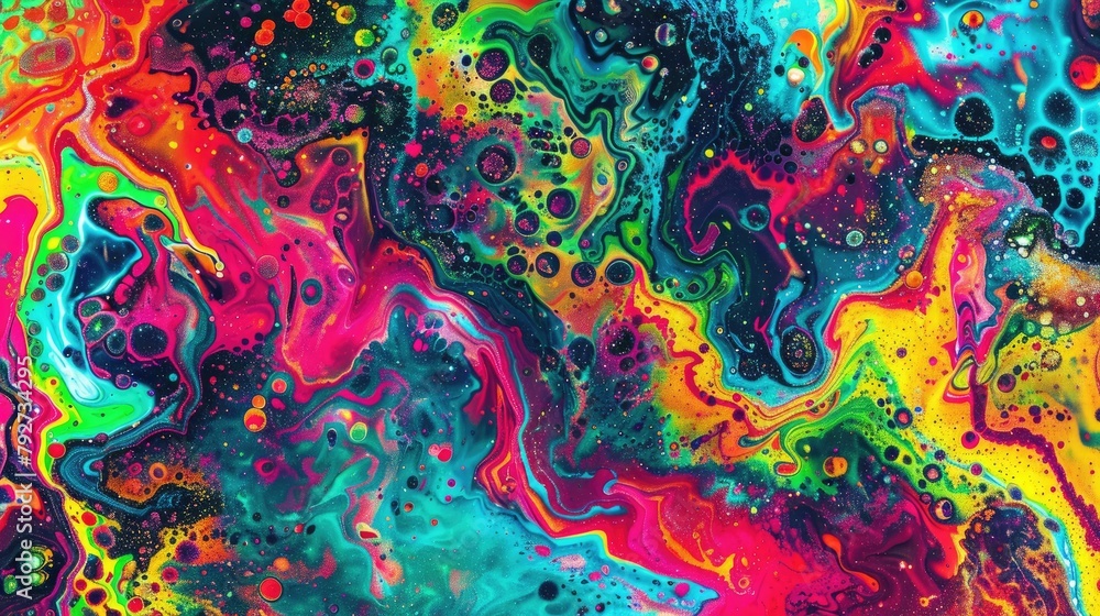 Vibrant Abstract Artwork with Dynamic Color Splashes