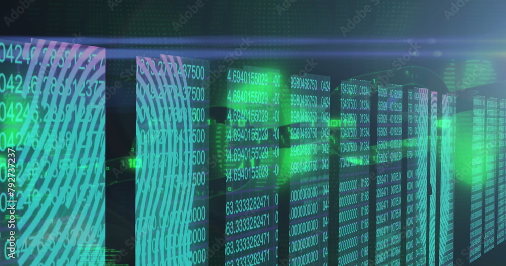 Image of data processing on black background Image of data processing on black background