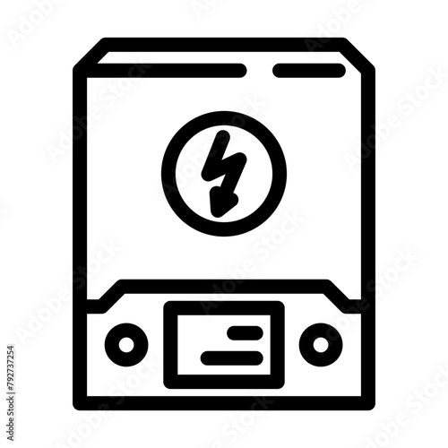 inverter solar panel line icon vector. inverter solar panel sign. isolated contour symbol black illustration