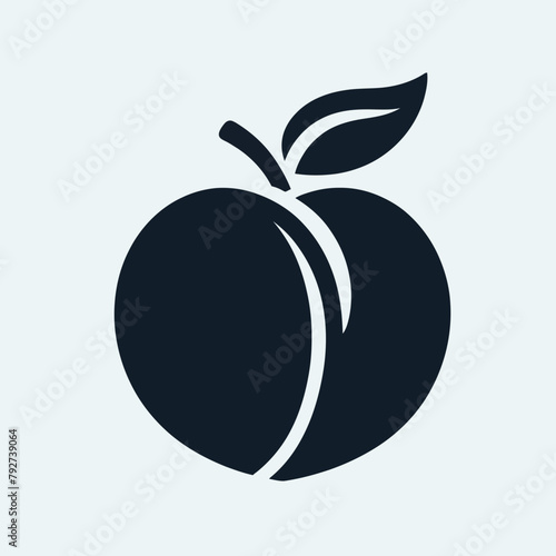Peach silhouette vector illustration White Background