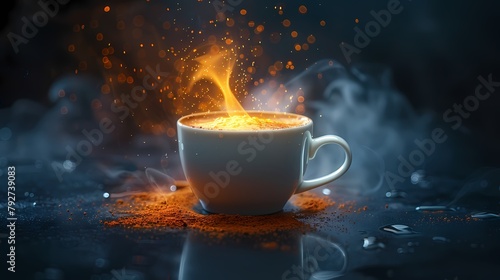 A stylish coffee cup icon with steam rising from it