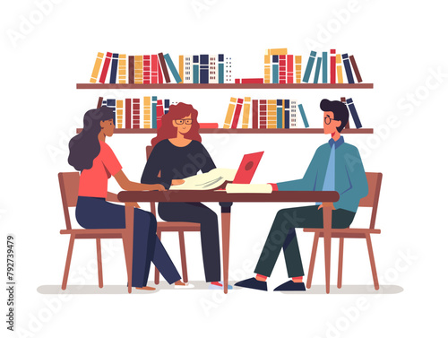 Animated Law School Admissions Committee Evaluating Applicants for Legal Career