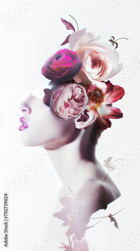 woman with flowers