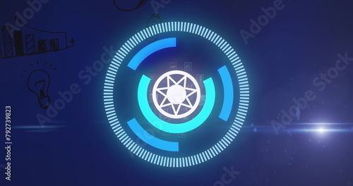 Image of processing circle on dark blue background
