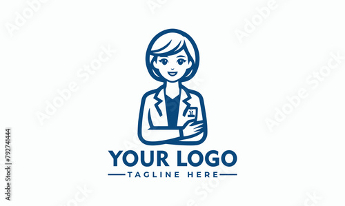 Dental Dentist Logo Design Vector female dental character vector