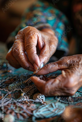 Close-up view of hands meticulously creating detailed jewelry, demonstrating the craft's precision and passion