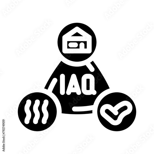 indoor air quality iaq glyph icon vector. indoor air quality iaq sign. isolated symbol illustration photo