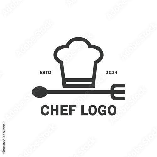 Chef Hat Logo With Spoon And Fork, Suitable For Restaurant And Food Business